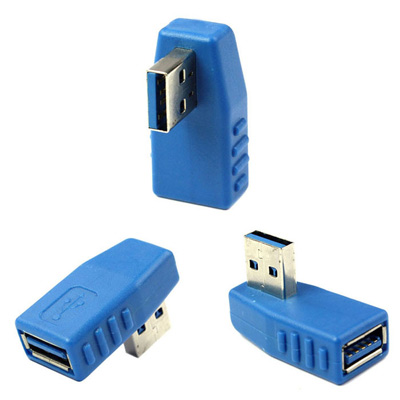מתאם USB 3 נקבה לזכר 90 מעלות, USB 3.0 Male To A Female Adapter