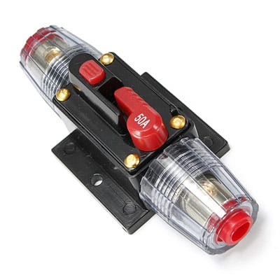 פיוז חצי אוטמט DC לרכב 50Amp ,משמש גם כמפסק זרם כללי