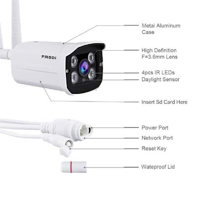 מצלמה אלחוטית לאבטחה 1080p IP WiFi להתקנה בחוץ עמידה למים כוללת עדשת זום  12-2.8 ממ