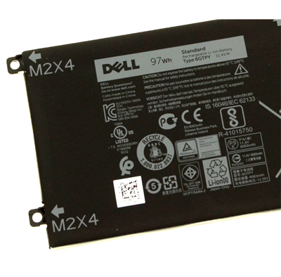 סוללה מקורית למחשב נייד Dell XPS 15 9550 9570 Precision 5510 11.4V 97Wh 6GTPY