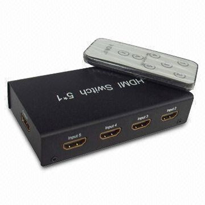 מיתוג HDMI מסך אחד ל 5 יציאות לחיבור  DVD, XBOX ,PS2 ,PS3 ועוד לטלויזיה אחת  HDMI Switcher 5x1 ,כולל שלט