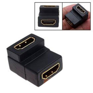 מתאם  HDMI מוזהב 24K זוית 90 מעלות , נקבה HDMI ל נקבה HDMI