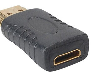 מתאם  HDMI MINI מוזהב 24K , זכר HDMI ל נקבה HDMI MINI