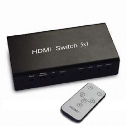 תיבת מיתוג HDMI מסך אחד ל 5 יציאות כולל שלט וספק מתח