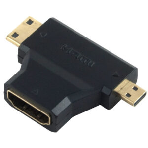 מתאם HDMI נקבה ל- HDMI MINI&MICRO זכר מוזהב איכותי.