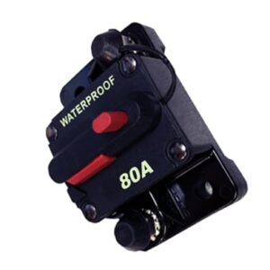 פיוז חצי אוטומט מוגן מים  לרכב או יאכטה 80Amp,משמש גם כמפסק זרם כללי