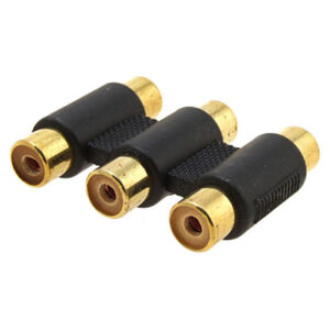 מתאם RCA מצמדים נקבה לנקבה Female to Female 3 RCA AV Coupler