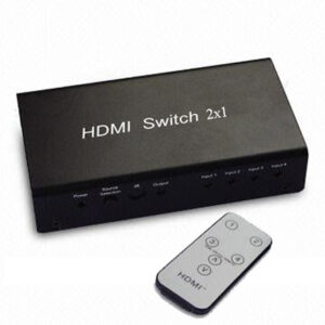 מיתוג HDMI מסך אחד ל 2 יציאות לחיבור  DVD, XBOX ,פלייסטיישן ועוד לטלויזיה אחת  HDMI Switcher 2x1 ,כולל שלט