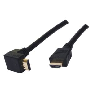 כבל HDMI 1.3 מוזהב עם מחבר זוויתי 90 מעלות באורך  1.5 מטר