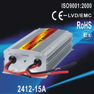 ממיר מתח נמוך 24V ל-12V וולט,DC to  DC הספק 15A אמפר.מקט DC/DC Converter 2412-15A