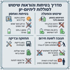 הוראות בטיחות ושימוש נכון סוללות ליתיום