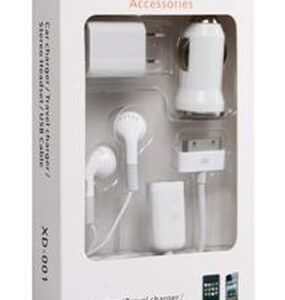 קיט טעינה ואוזניות לאייפון IPHONE 4 תואם למקורי,כולל אוזניות ומפצל