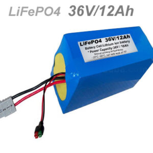 סוללה לקורקינט חשמלי 36V/12Ah LiFePO4 טווח עבודה ארוך ,טעינה Lithium ion
