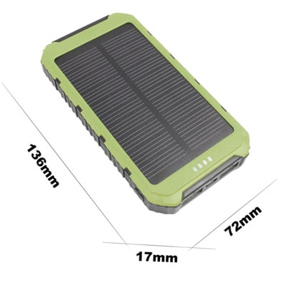 סוללה ניידת סולארית בהספק של 12000mAH למחשב טאבלט וסלולריים סמסונג, LG, אייפון ולכל מטרה