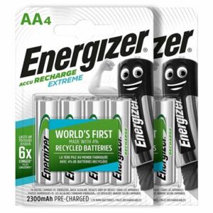 רביעית סוללות נטענות AA עוצמתיות מבית Energizer