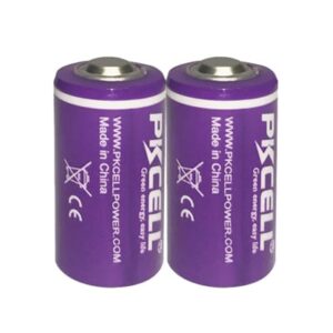 זוג סוללות ליתיום טיוניל כלוריד ER14250 מבית PKcell גודל 1/2 AA ( חצי AA ) 3.6V