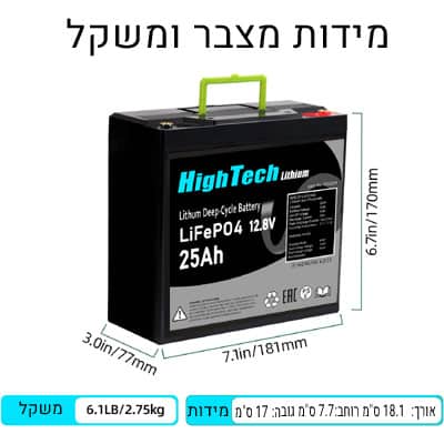 מצבר ליתיום 12V 20AH קומפקטי וקל משקל יצרן WanEner