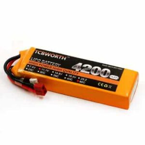 סוללת ליפו פולימר 4S 25C 14.8V 4000mAh תקע T לרחפנים רכבי RC מסוקים ועוד