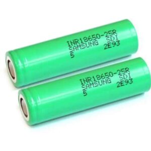 זוג סוללות ליתיום 18650 נטענות מבית סמסונג SAMSUNG IFR18650 25R