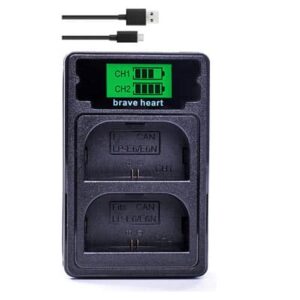 מטען כפול למצלמת קנון לסוללות CANON LPE6 LP-E6