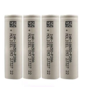 רבעיית סוללות נטענות מוליסל 18650 Molicel INR18650 P28A Flat Head