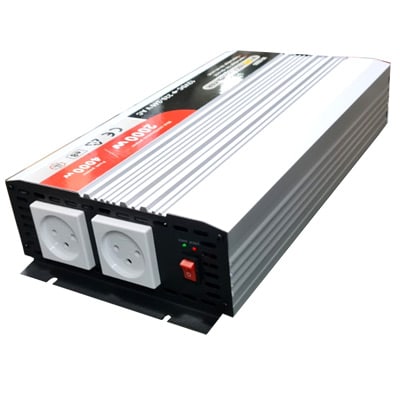 ממיר מתח סינוס טהור 12V הספק 2000 וואט עם שתי שקעי חשמל 12V/2000W  Pure Sine Wave Power Inverter
