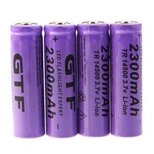 רביעיית סוללות ליתיום נטענות 3.7V 14500 AA GFT 2300mAh