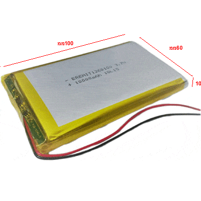 סוללה פולימרית ליתיום פולימר Lithium Polymer 10000 mAh 3.7 V 1S Powerbank PCB 1260100 Tablet