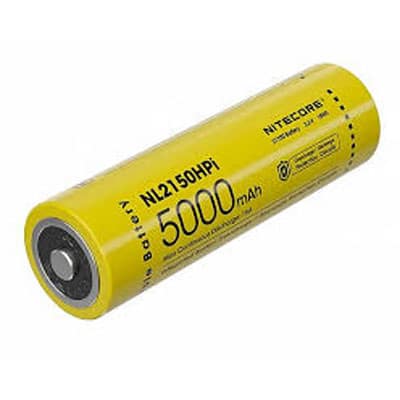 סוללת ליתיום נטענת ניטקור לפנס Nitecore NL2150HPI Li-ion 21700 הספק נומינלי 5000mah