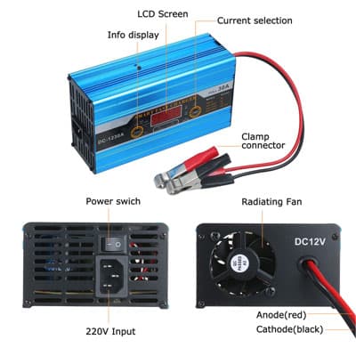מטען למצבר 12V 30A מתאים לכל סוגי המצברים ג'ל AGM וחומצה הספק 12V/30A מטען למצבר 12V 30A מתאים לכל סוגי המצברים ג'ל AGM וחומצה הספק 12V/30A