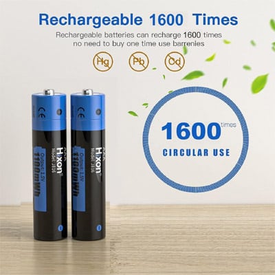 מטען AA + רביעיית סוללות ליתיום נטענות בהספק Lithium 1.5V AA 3500mAh