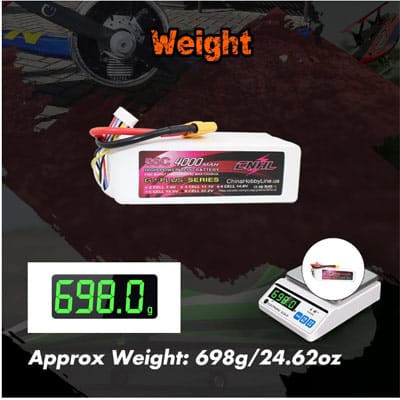 סוללת ליפו CNHL Lipo 6S 22.2V Battery 4000mAh G+Plus 55C XT90 For Vortex LRC Freestyle V1 RC