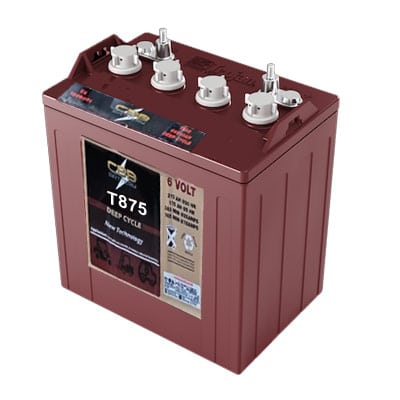 מצבר 6 וולט T-125 לרכב תפעולי ובמות הרמה 6V 225Ah תוצרת SBS Battery פריקה עמוקה Deep Cycle Battery