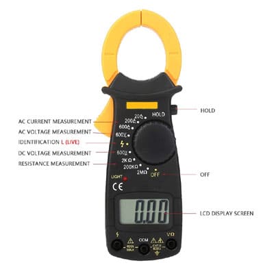 רב מודד צבת אמפרמטר מטר דיגיטלי 600A Multimeter Voltmeter Ammeter AC/DC DT3267L Digital LCD Clamp