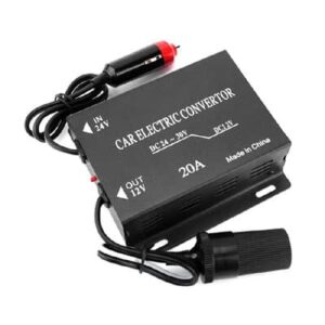 ממיר מתח DC DC 20A בעל שקע מצת המרה מ 24 וולט ל 12 וולט 20 אמפר 24V ל-12V