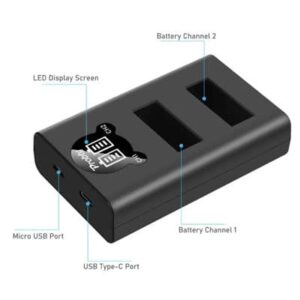 מטען חליפי לסוללות מצלמת גו פרו סדרות gopro max 360