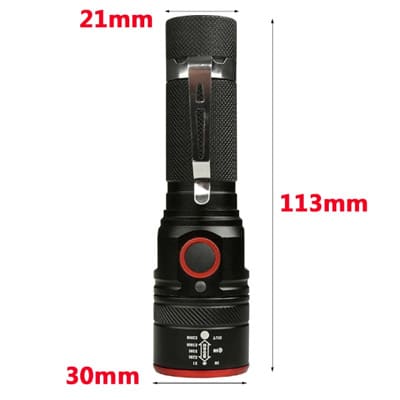 פנס יד לד מקצועי 3000Lumens סגסוגת אלומיניום  מנורת T6 עוצמה 3000 לומינס חזק במיוחד