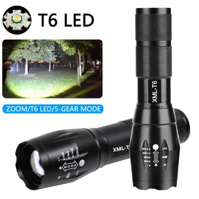 פנס יד לד מקצועי 1800Lumens סגסוגת אלומיניום  מנורת T6 עוצמה 1800 לומינס עוצמתי