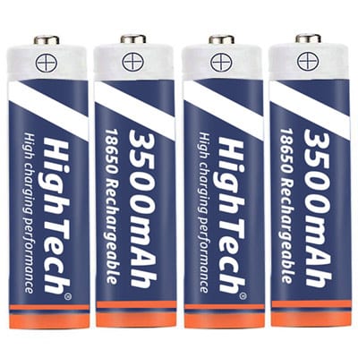 רביעית סוללות 18650 בהספק של 3000mAh פלוס מטען מהיר לטעינת 4 סוללות בו זמנית מבית המותג העולמי HighTech