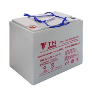 מצבר פריקה עמוקה ג'ל AGM 12V 100Ah מתאים לאל פסק וסולארי למלגזות ולמכונות שטיפה ממונעות מבית TN Power
