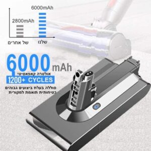 סוללה לשואב אבק דייסון Dyson V11 SV14 מוברגת ללא קליפס 6000mAh