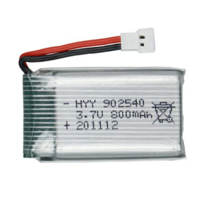 סוללת ליתיום פולימר נטענת Lithium Polymer דגם 800mAh 3.7V LP902540 מחבר JST 2pin
