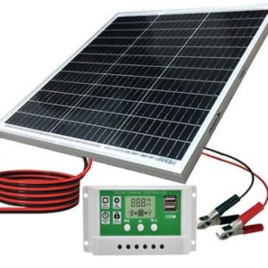 מטען סולארי הספק 80W לפיצוי למניעת זליגה ולטעינת מצבר ברכב או בשטח כולל בקר טעינה דיגיטלי 10A