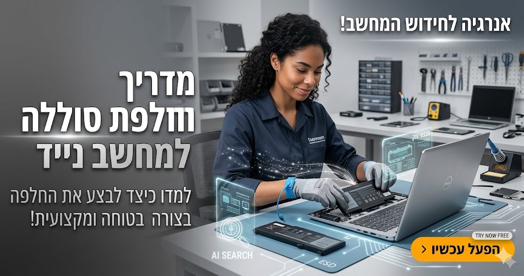 המדריך החלפת סוללה למחשב נייד